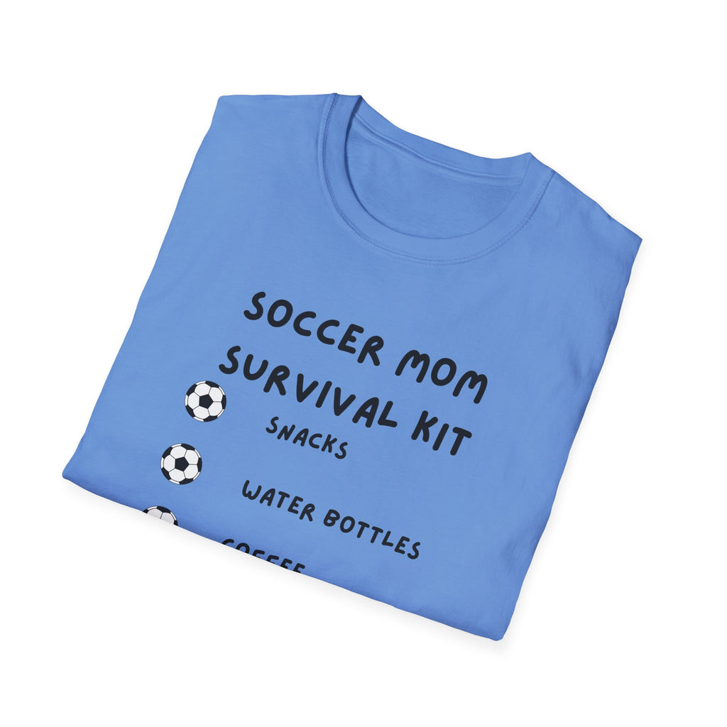 Soccer Mom Survival Kit T-Shirt – "Caffeinated & Confused" Soccer Mom Tee