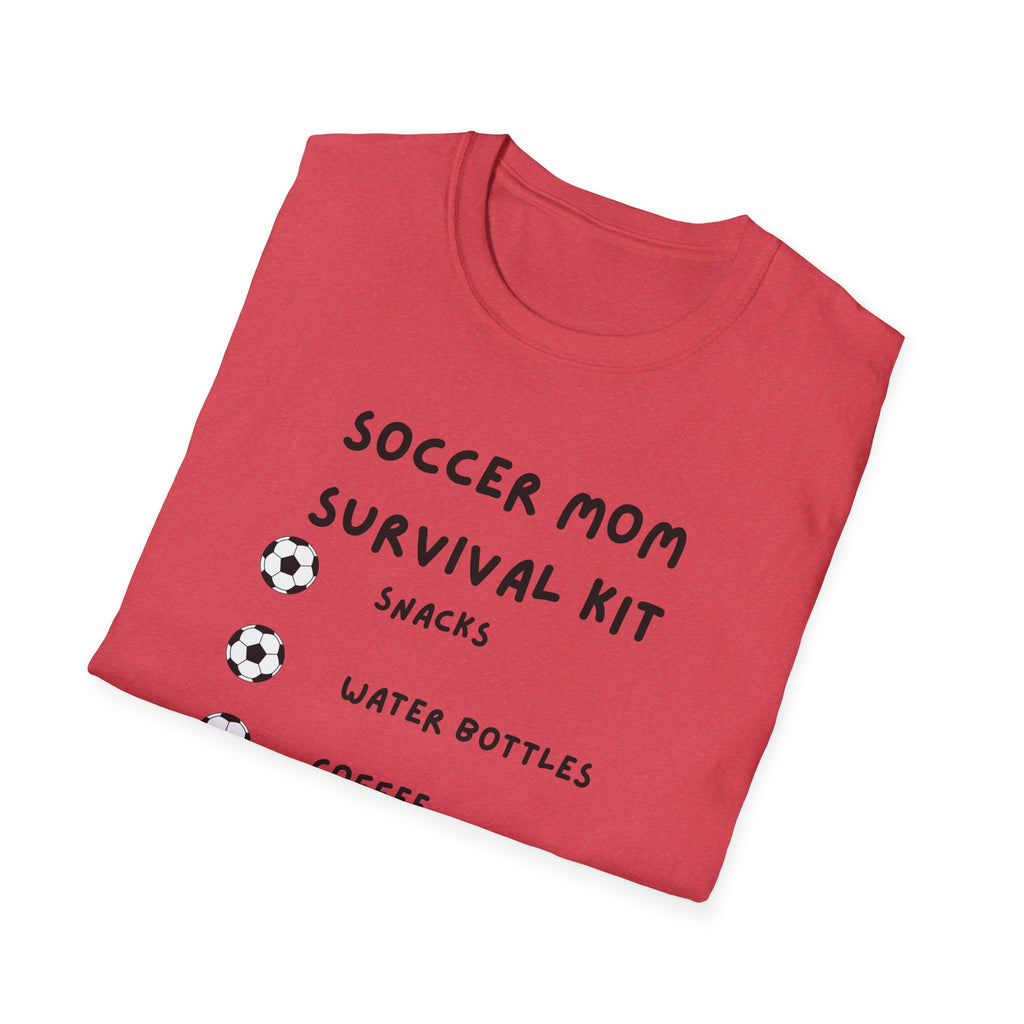 Soccer Mom Survival Kit T-Shirt – "Caffeinated & Confused" Soccer Mom Tee