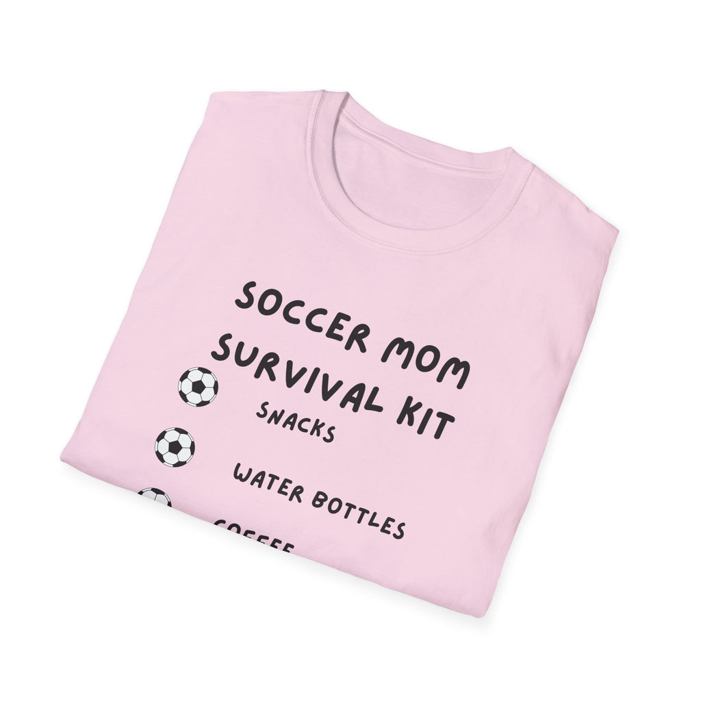Soccer Mom Survival Kit T-Shirt – "Caffeinated & Confused" Soccer Mom Tee