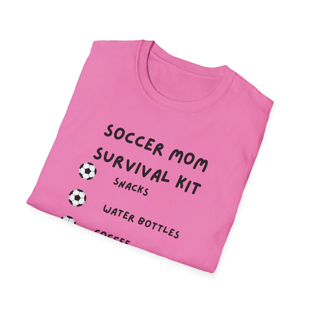 Soccer Mom Survival Kit T-Shirt – "Caffeinated & Confused" Soccer Mom Tee