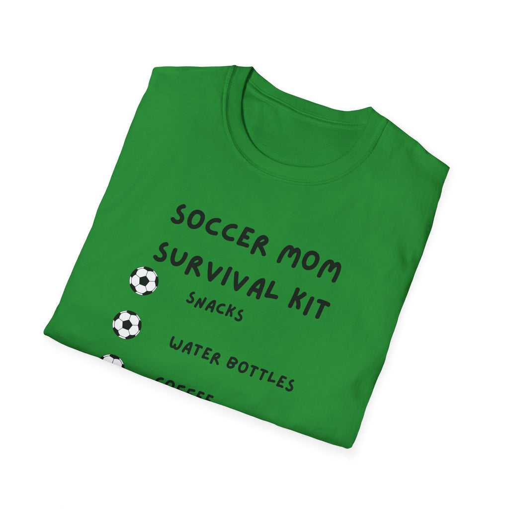 Soccer Mom Survival Kit T-Shirt – "Caffeinated & Confused" Soccer Mom Tee