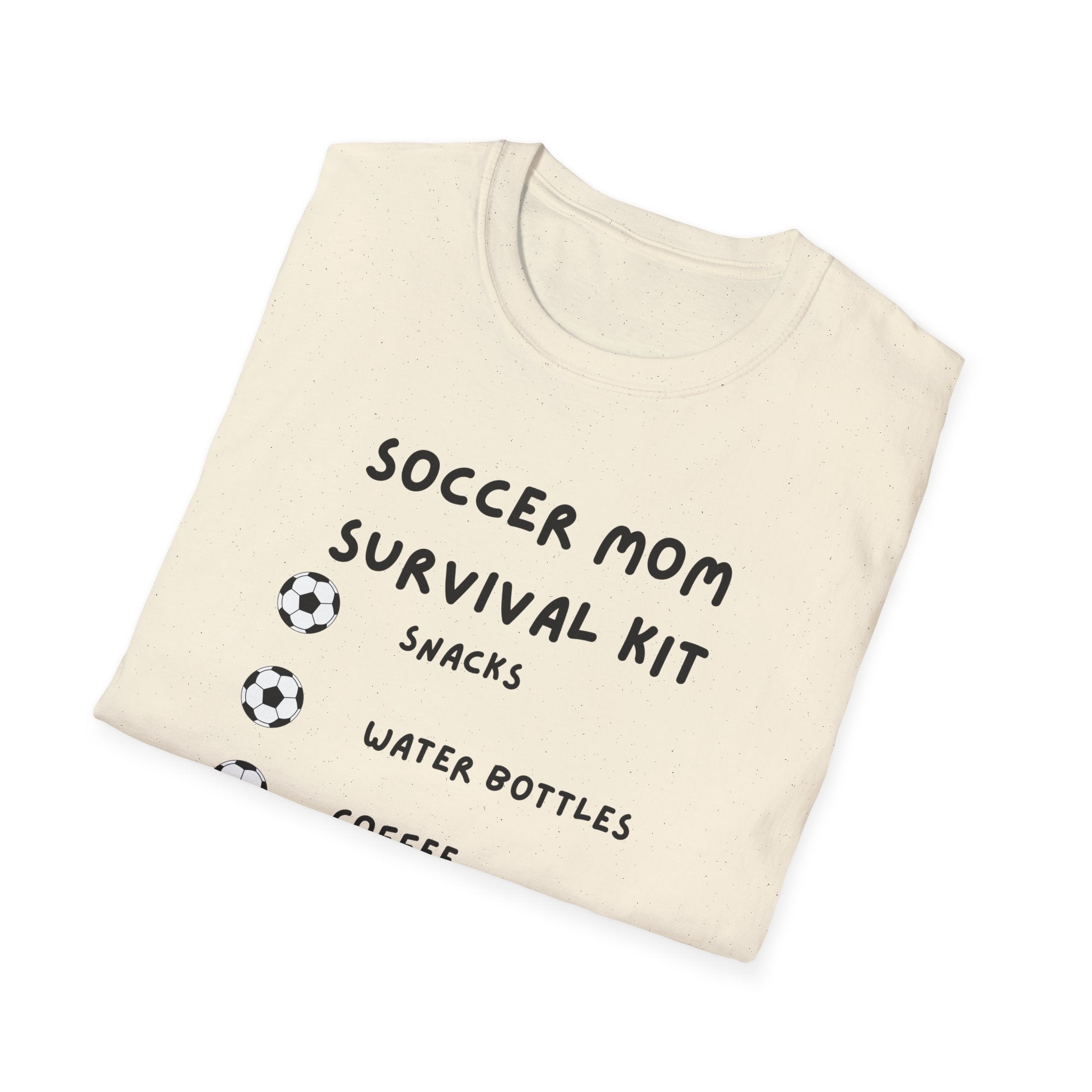 Soccer Mom Survival Kit T-Shirt – "Caffeinated & Confused" Soccer Mom Tee