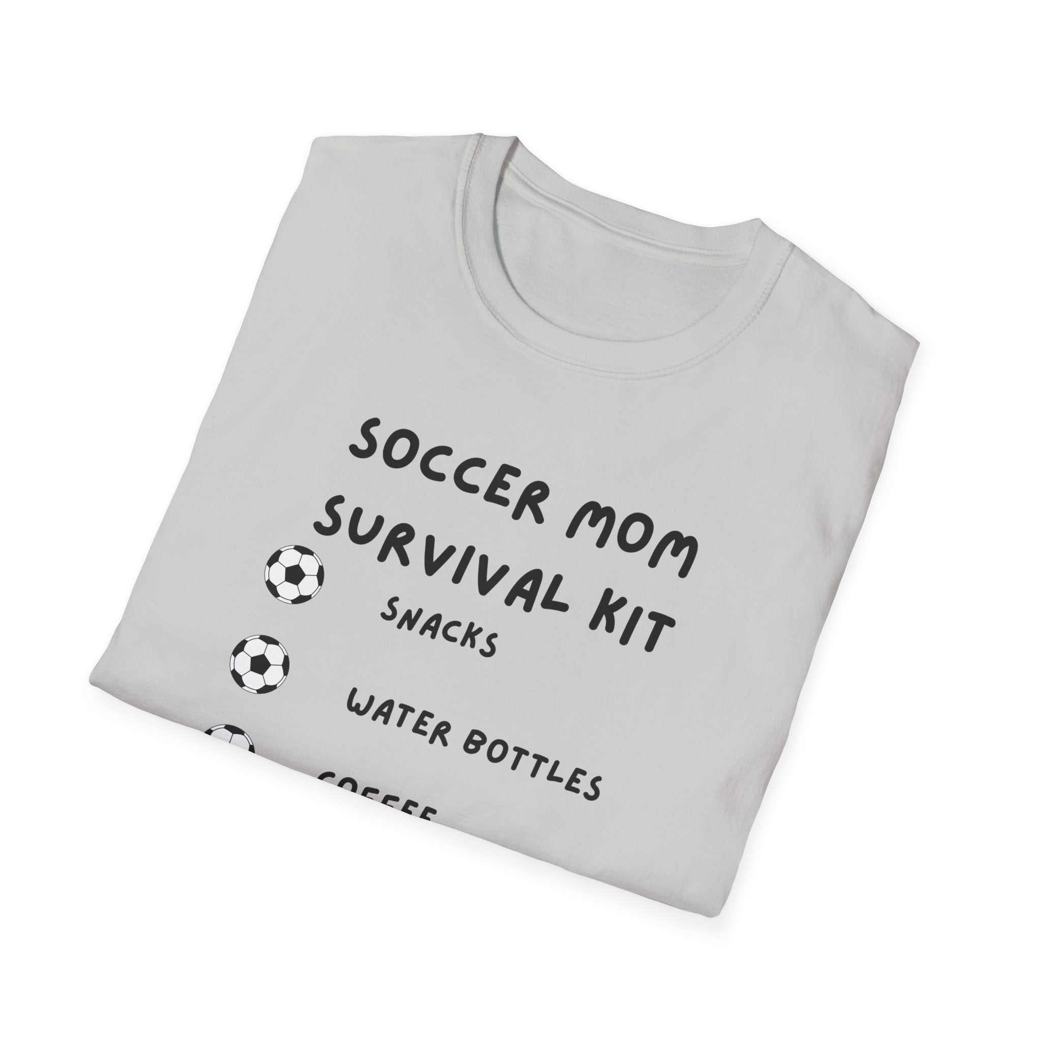 Soccer Mom Survival Kit T-Shirt – "Caffeinated & Confused" Soccer Mom Tee
