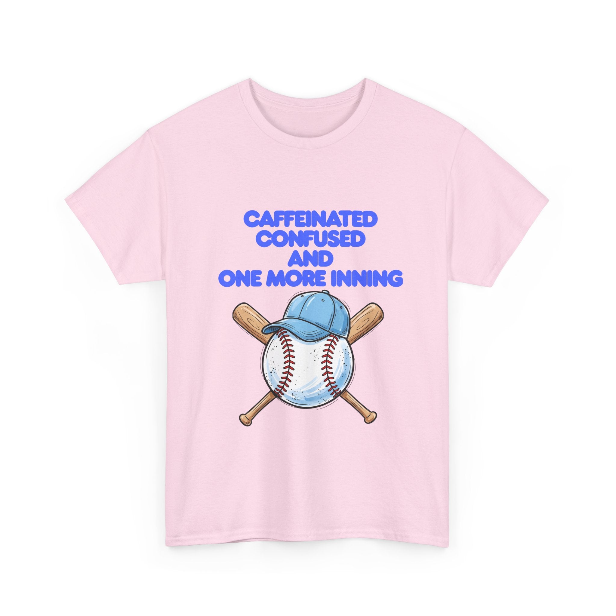 Baseball Caffeinated T‑Shirt — 'Caffeinated Confused and one more inning' Graphic Tee